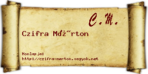 Czifra Márton névjegykártya