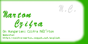 marton czifra business card